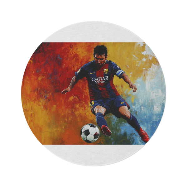 "Barcelona Dribbling Masterpiece Round Rug"