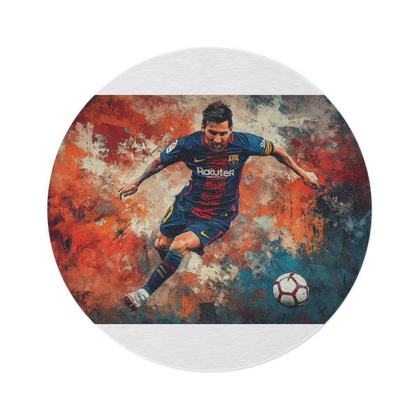 "Barcelona's Dribbling Masterpiece Rug"