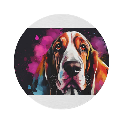 "Basset Hound Haven Round Rug"