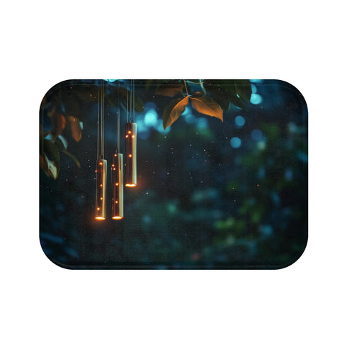 "Bath Mat with Glowing Chimes"