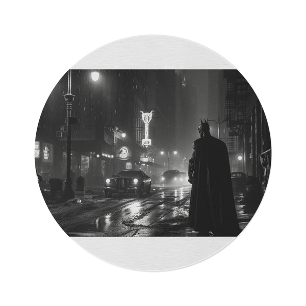 "Batman Gotham City Round Rug: Dark Knight Décor"