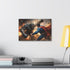 Dynamic canvas print depicting Superman battling Doomsday in epic clash.