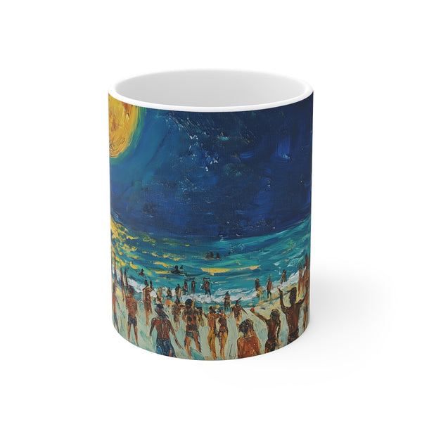 "Beach Night Full Moon Mug"