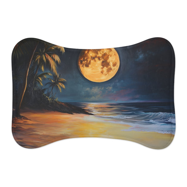 "Beach Night Moonlight Pet Mat"