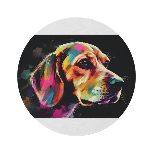"Beagle Bliss Round Rug: Pawsitively Adorable"