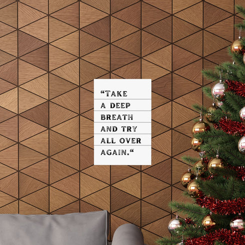 Black and white typographic motivational poster for daily inspiration.