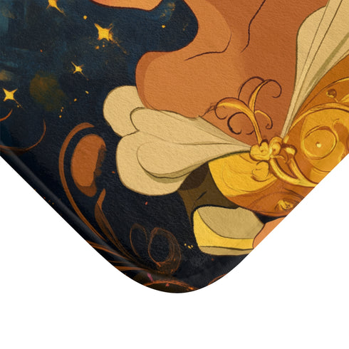 Belle Beauty and the Beast Luxury Memory Foam Bath Mat - Microfibre Texture Close-Up