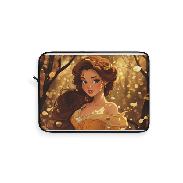 "Belle Beauty Laptop Sleeve - Enchantingly Chic Protection"
