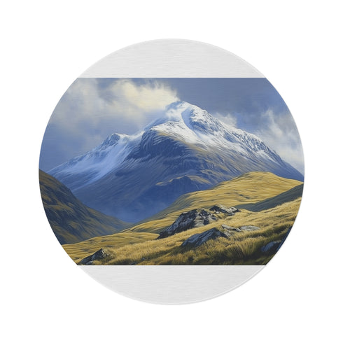 "Ben Nevis Round Rug: Majestic Scottish Landscape"
