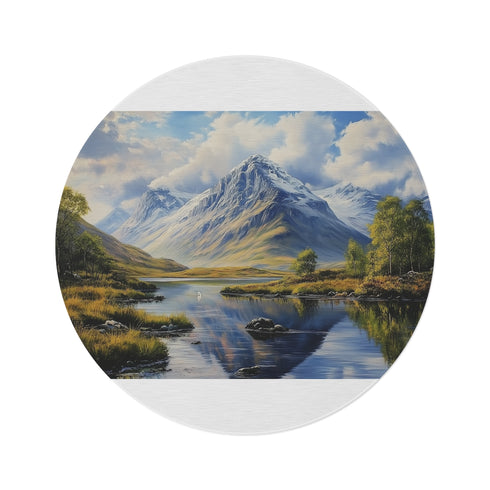 "Ben Nevis Scotland Round Rug: Majestic Mountain Beauty"