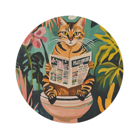 "Bengal Cat Poster Round Rug"