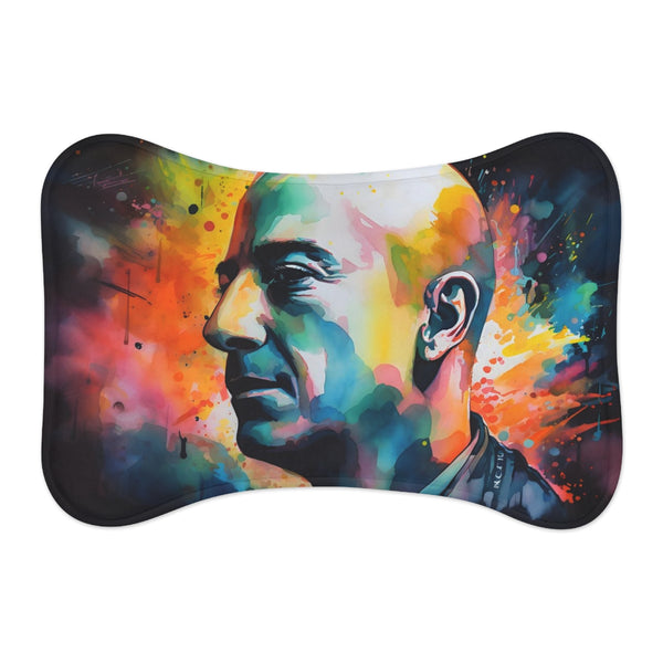 "Bezos Neon Pet Mat: Colorful and Vibrant Watercolor Design!"