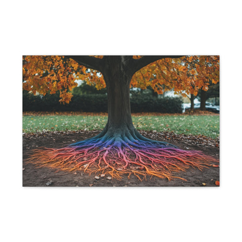 Binary Tree with Rainbow Roots — Canvas Wall Art — Front Gallery-Wrapped Canvas View