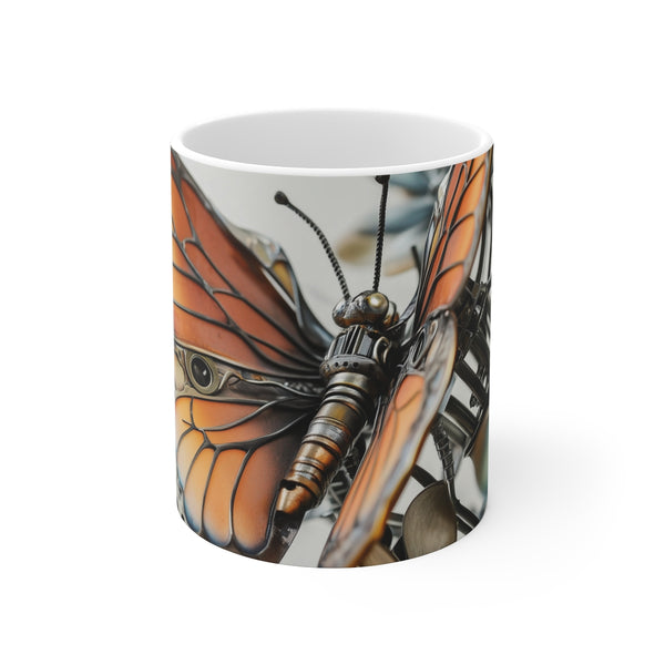 Bio-Mechanical Butterfly Metal Flower Mug