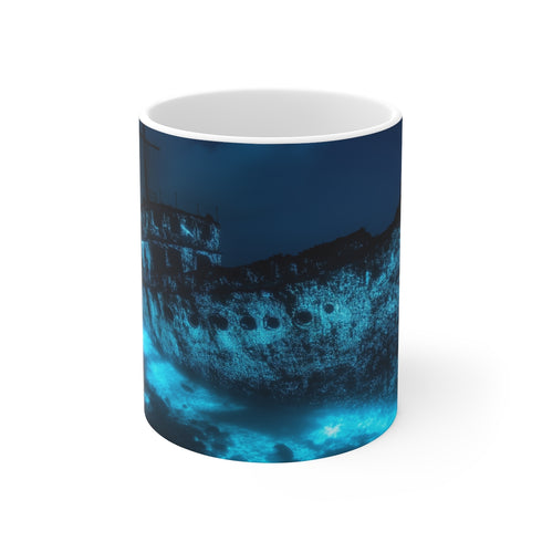 Bioluminescent Shipwreck Coffee Mug Design