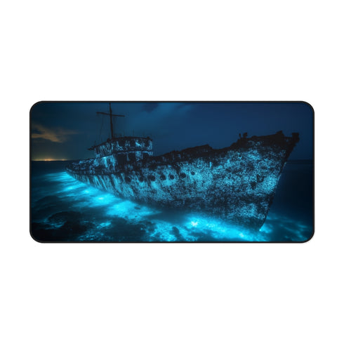Bioluminescent Shipwreck Themed Desk Mat