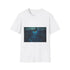 Bioluminescent Vines on Ghost Bridge Graphic Unisex Softstyle T-Shirt - Front View