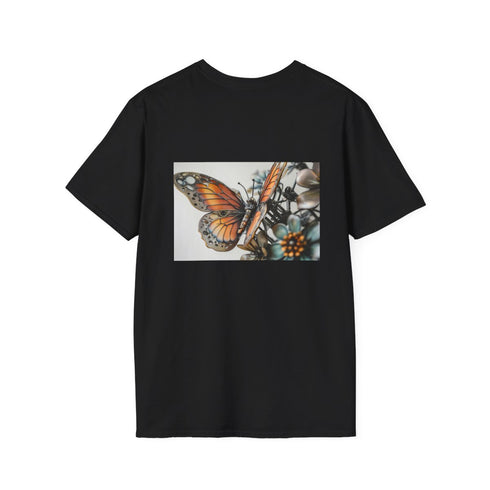 Biomechanical Butterfly Metal Flower T-Shirt