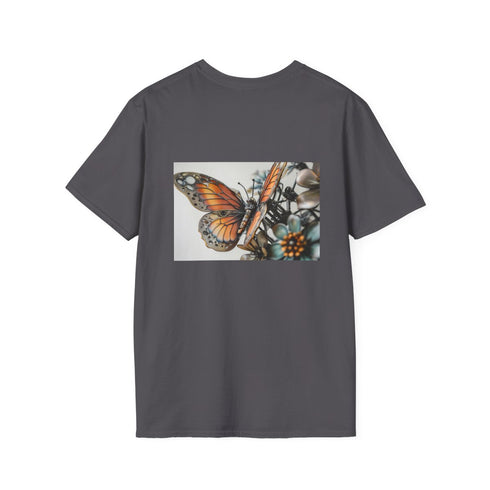 Biomechanical Butterfly Metal Flower T-Shirt