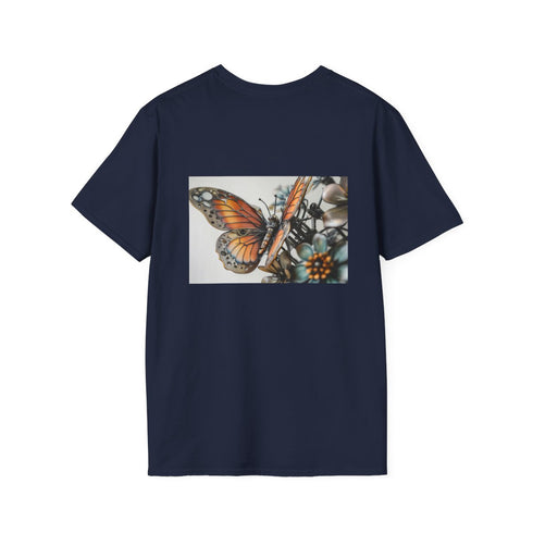 Biomechanical Butterfly Metal Flower T-Shirt