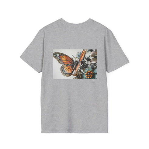 Biomechanical Butterfly Metal Flower T-Shirt