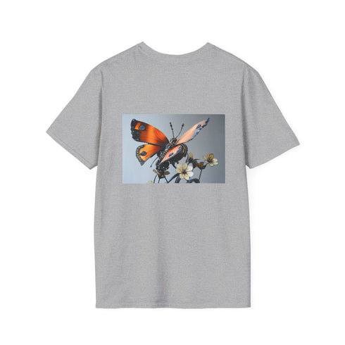 Biomechanical Butterfly Metal Flowers T-Shirt