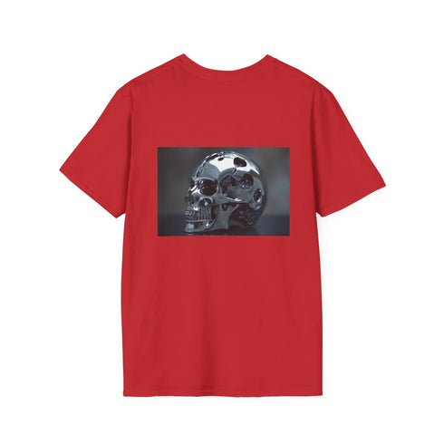 Biomechanical Chrome Skull T-Shirt Design