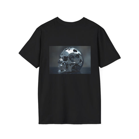 Biomechanical Chrome Skull T-Shirt Design