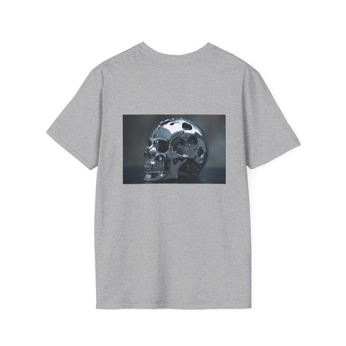 Biomechanical Chrome Skull T-Shirt Design