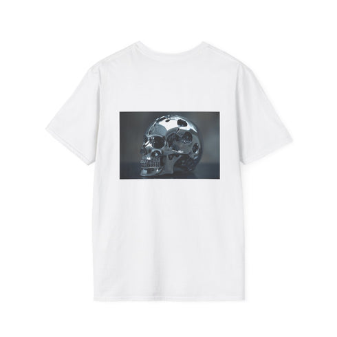 Biomechanical Chrome Skull T-Shirt Design