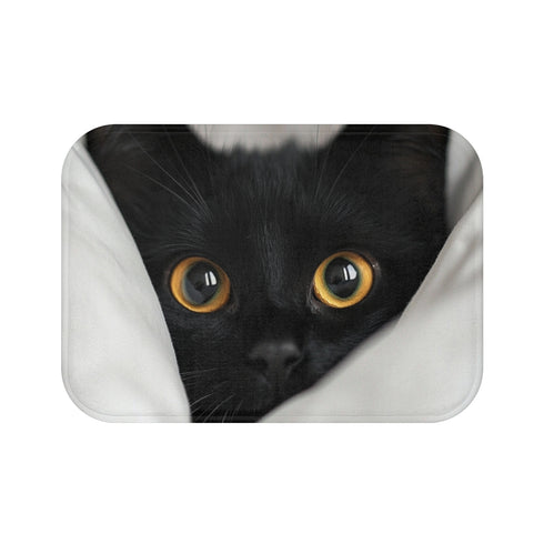 "Black Cat Peek-a-Boo Bath Mat"