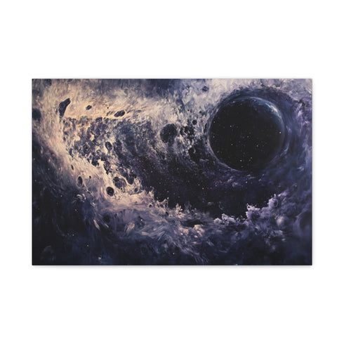 Black Hole Pulling in Stardust (Edition II) — 24×16 Canvas Wall Art — Front Gallery-Wrapped Canvas View