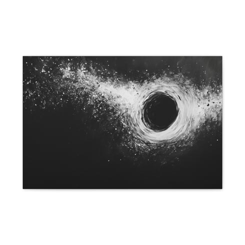 Black Hole Pulling in Stardust (Edition IV) — 24×16 Canvas Wall Art — Front Gallery-Wrapped Canvas View