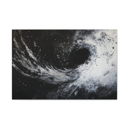 Black Hole Pulling in Stardust (Edition V) — 24×16 Canvas Wall Art — Front Gallery-Wrapped Canvas View