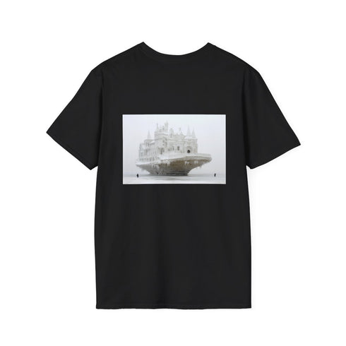 Blizzard Envelops Floating Castle T-Shirt