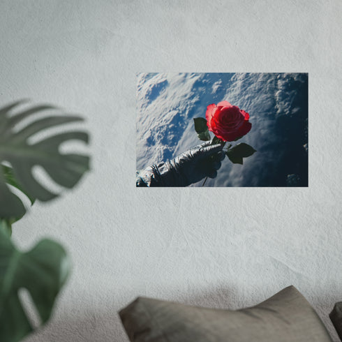 Blossoming Rose Defies Gravity Poster