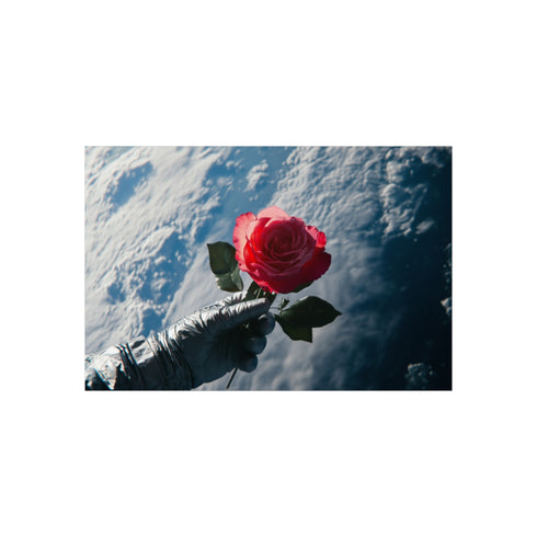Blossoming Rose Defies Gravity Poster