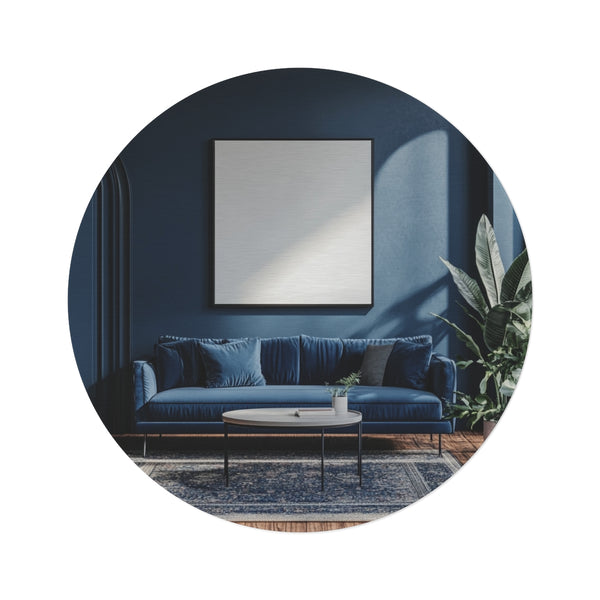 "Blue bliss round rug."