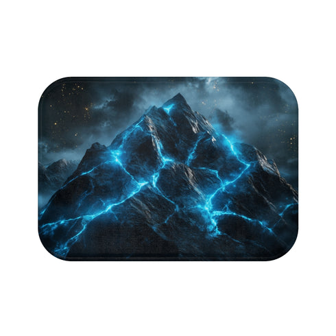"Blue Crack Mountain Bath Mat"