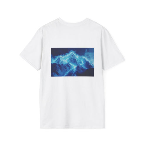 Blue Energy Veins Mountain T-Shirt