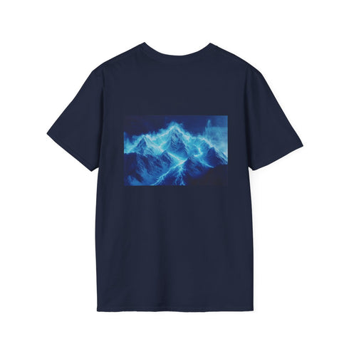 Blue Energy Veins Mountain T-Shirt