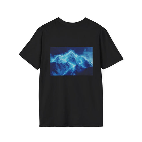 Blue Energy Veins Mountain T-Shirt