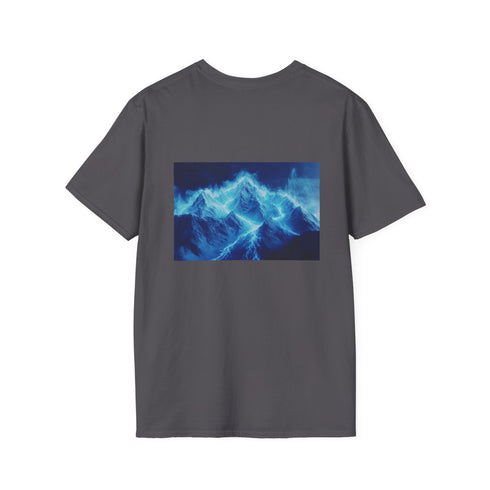 Blue Energy Veins Mountain T-Shirt