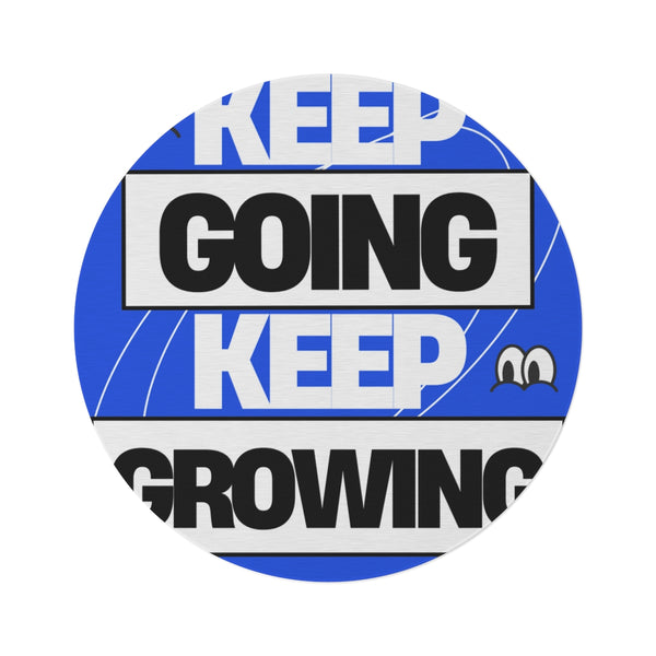 "Blue Typographic Motivational Rug"