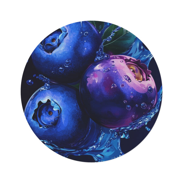 "Blueberry Burst Graffiti Round Rug"