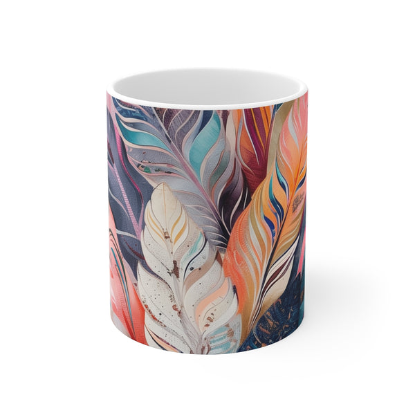 "Bohemian Bliss Coffee Mug: Rustic Elegance for your Morning Ritual"