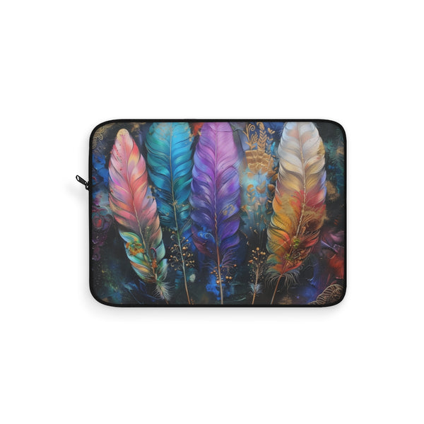 "Bohemian Feather Laptop Sleeve: Protect Your Tech in Style!"