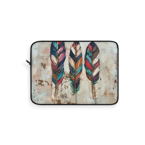 "Bohemian Feather Laptop Sleeve: Travel in Style"