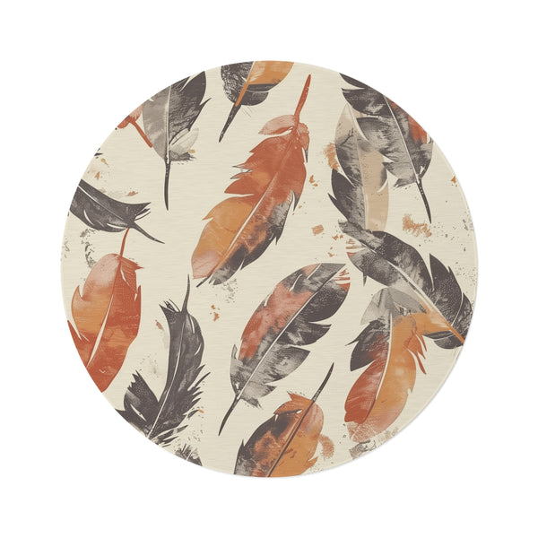 "Boho Feathers Bliss Round Rug"