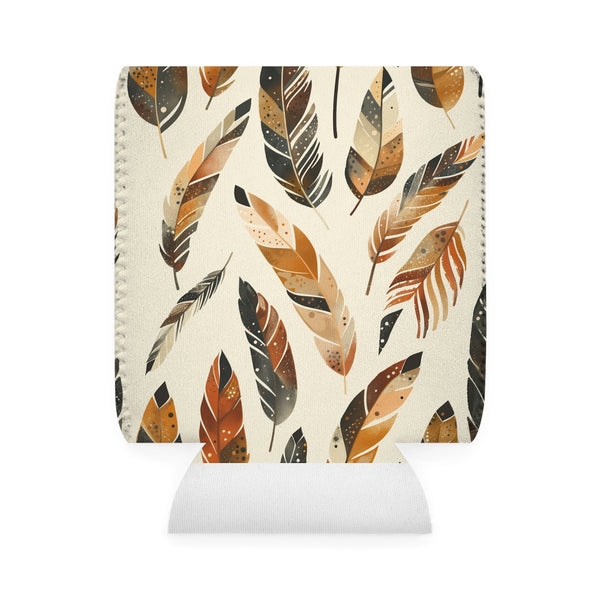 Boho Feathers Can Cooler Sleeve: Keep Your Drink Stylishly Cold!